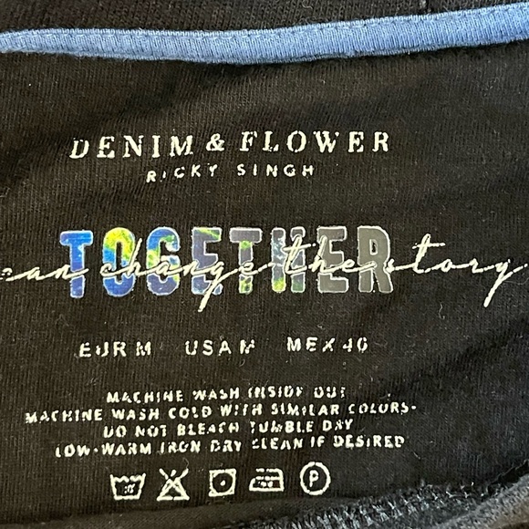 Save the Earth T-Shirt Small New by Denim & Flower Sustainable Upcycle - Picture 7 of 7